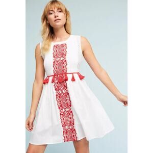 Chantik Anthropologie Margaret Embroidered Eyelet Dress